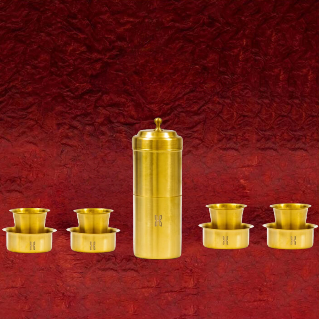 BRASS 9 PIECE COFFEE SET