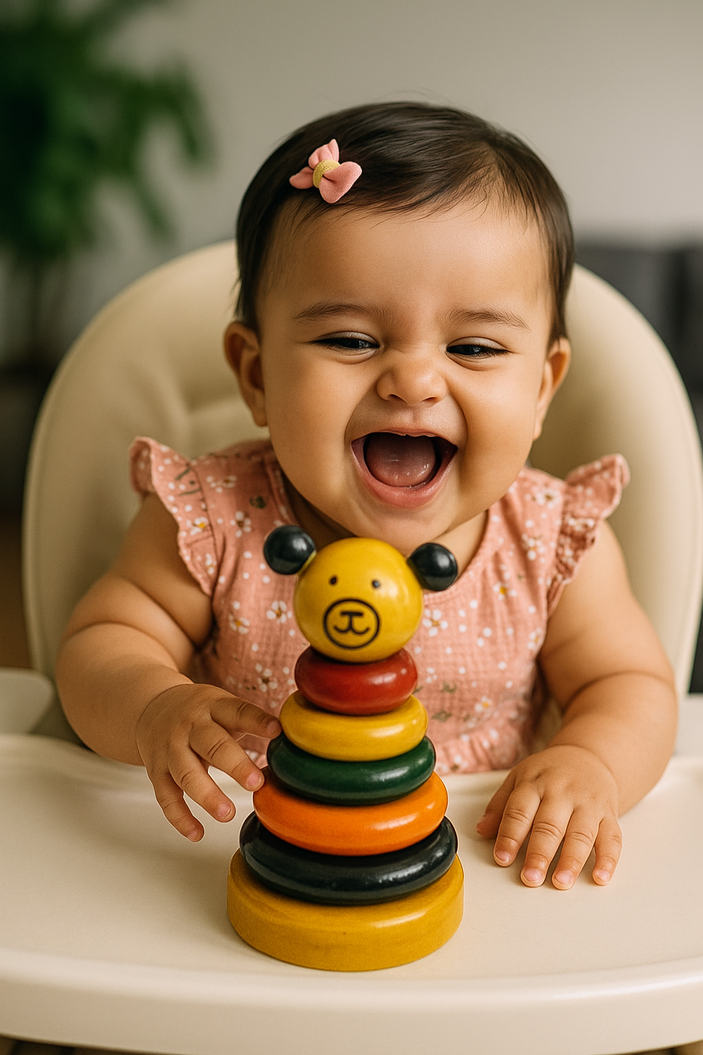 HITHA HANDCRAFTED WOODEN CLOWN STACKING TOY-STACK,PLAY,SMILE