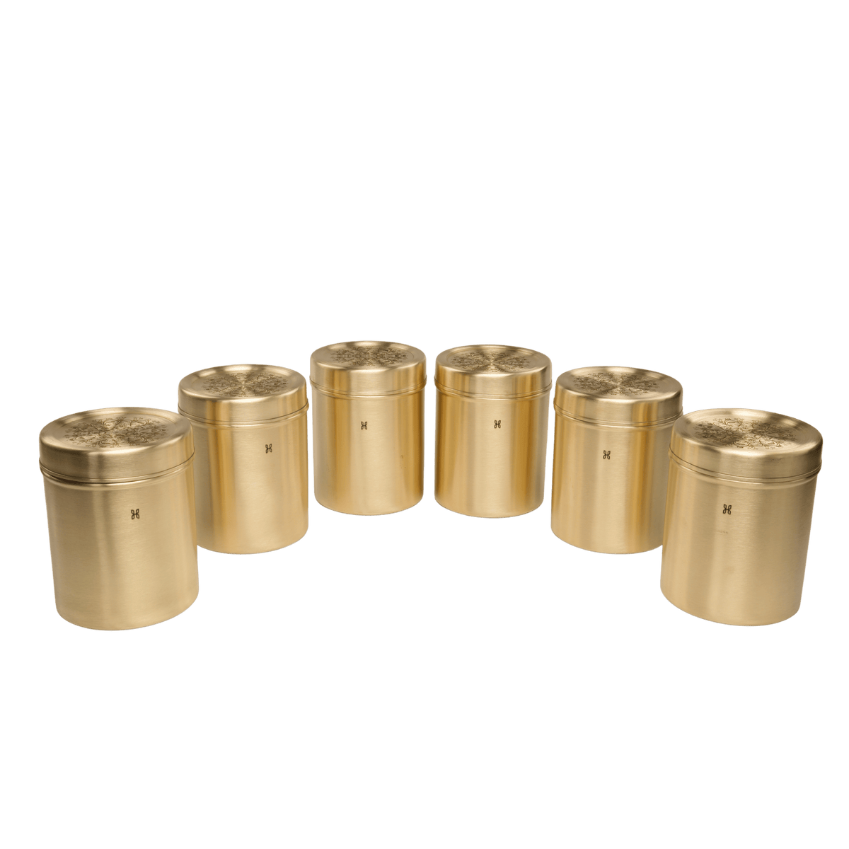 BRASS DHRUVA DEEP DABBA 1250 ML-SET OF 6