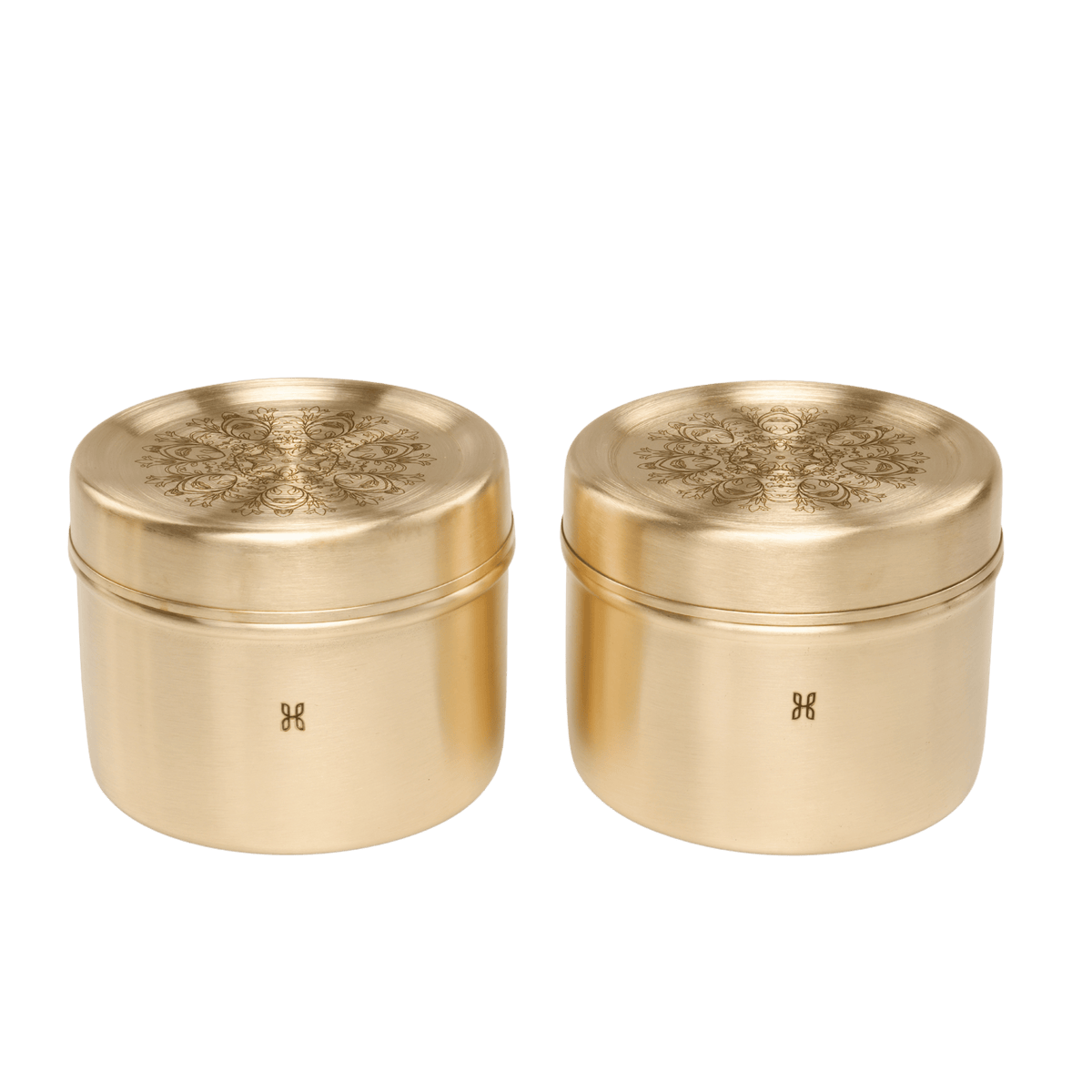 BRASS REYNA SNACK DABBA 700 ML-SET OF 2