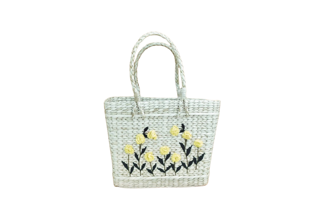 HITHA SEAGRASS HANDWOVEN-FLORAL BASKET