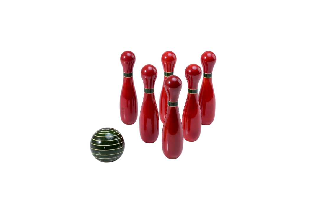 Hitha wooden handcrafted 6 pin bowling set for kids-strike the perfect balance of fun & learning + Hitha handcrafted wooden tic tac toe game - play smart play natural