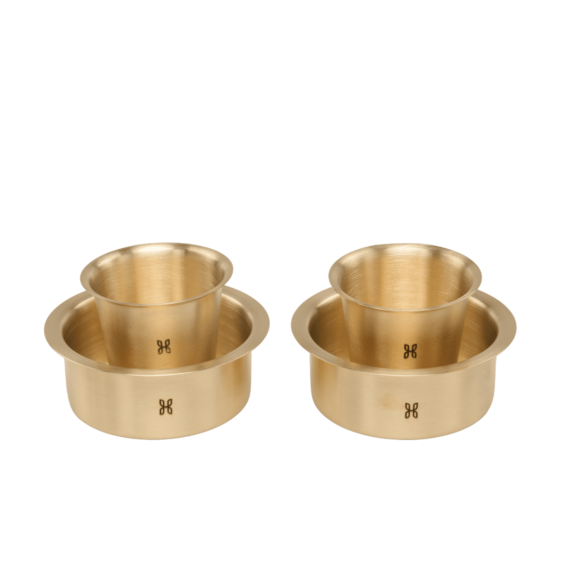 BRASS DABARA TUMBLER -Small Dabara - 130 ml Tumbler SET OF 2