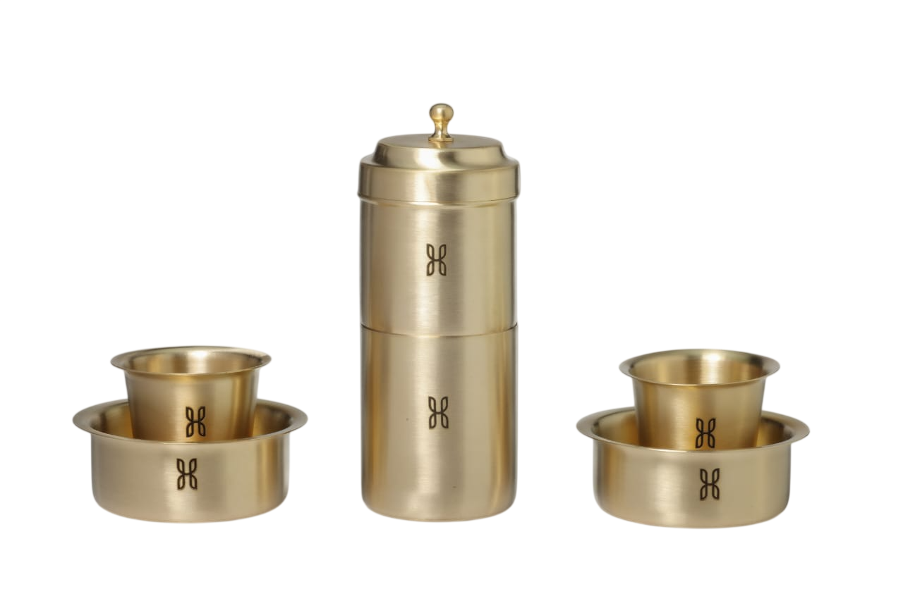 BRASS 5 PIECE COFFEE SET
