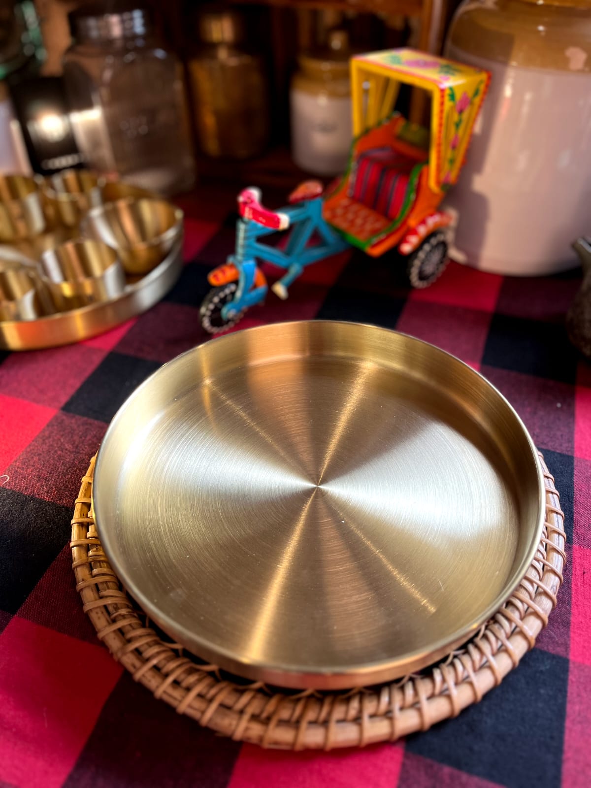 BRASS DINNER SET 3 - 7 PIECE SET