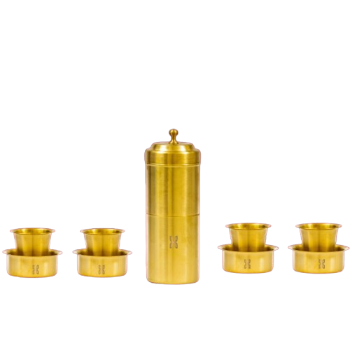 BRASS 9 PIECE COFFEE SET