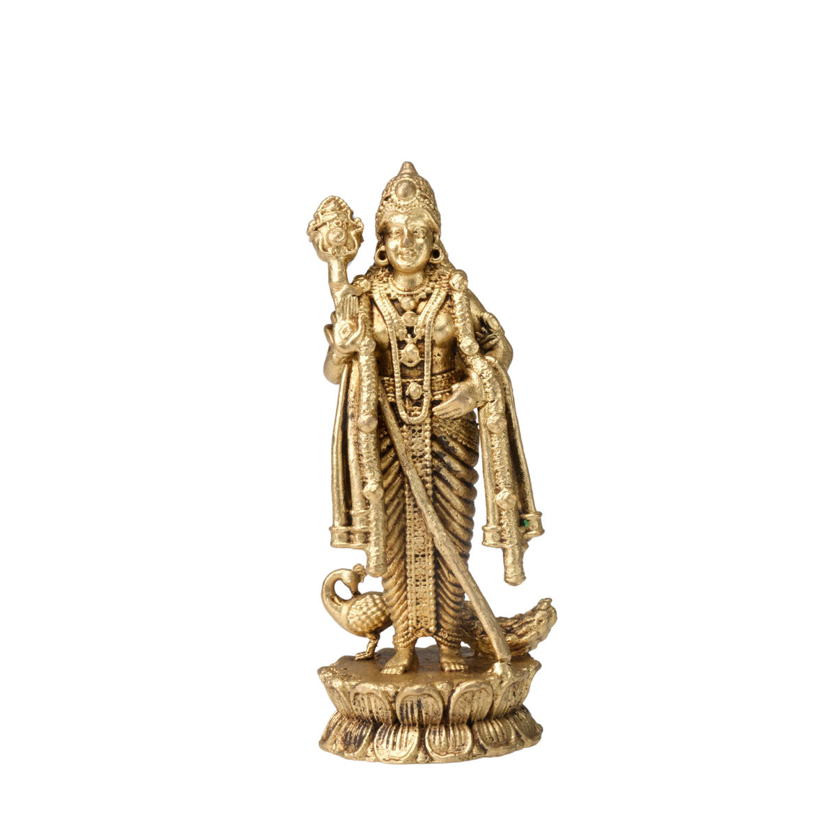 Brass Lord Murugan Idol with Peacock – BIG