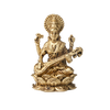 Brass Goddess Saraswati Idol with Veena