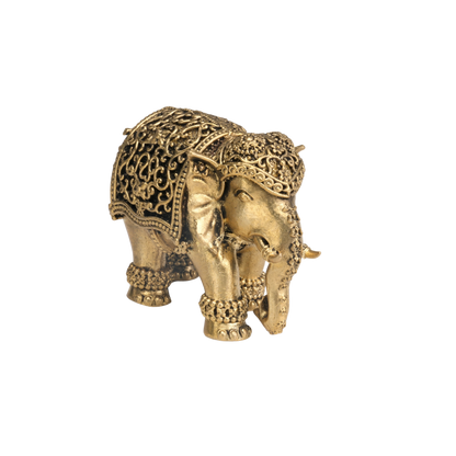 Ornate Brass Elephant Figurine