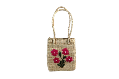 HITHA SEAGRASS HANDWOVEN-TOTE WITH EMBROIDERY BAG