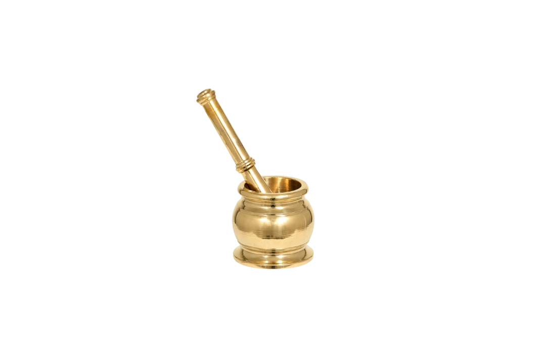 BRASS MORTAR AND PESTLE