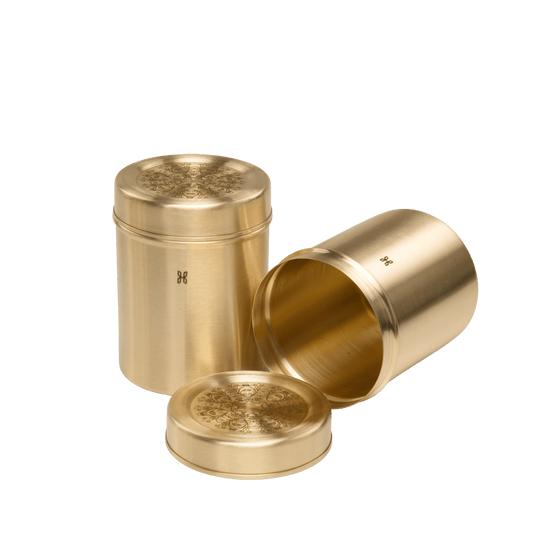 BRASS DHRUVA DEEP DABBA 750 ML -SET OF 2