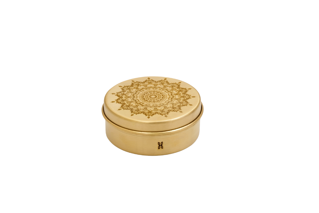 BRASS KAYRA BRASS SMALL ROUND STORAGE BOXES