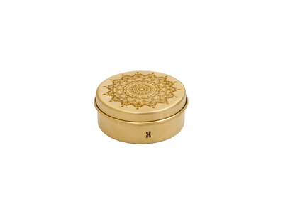 BRASS KAYRA BRASS SMALL ROUND STORAGE BOXES