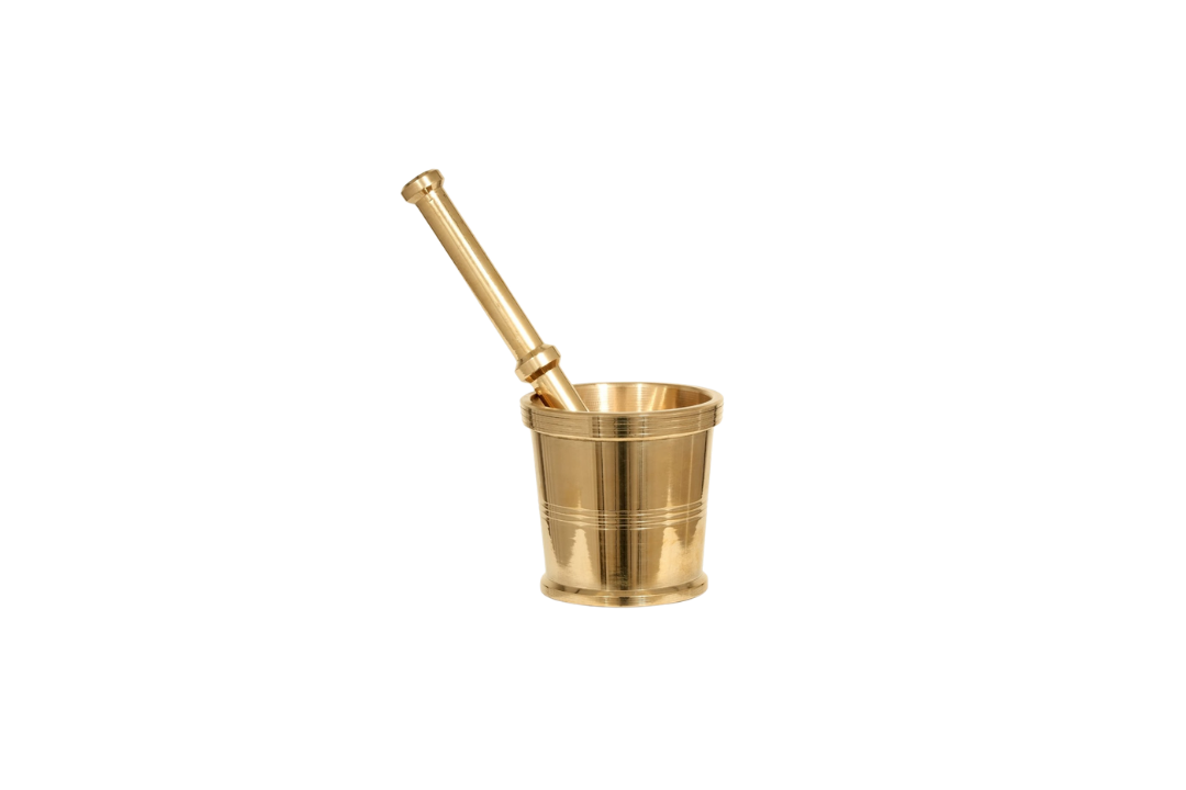 BRASS MORTAR AND PESTLE