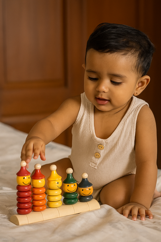 HITHA HANDCRAFTED WOODEN MATCH & STACK TOY-STACK UP SKILLS