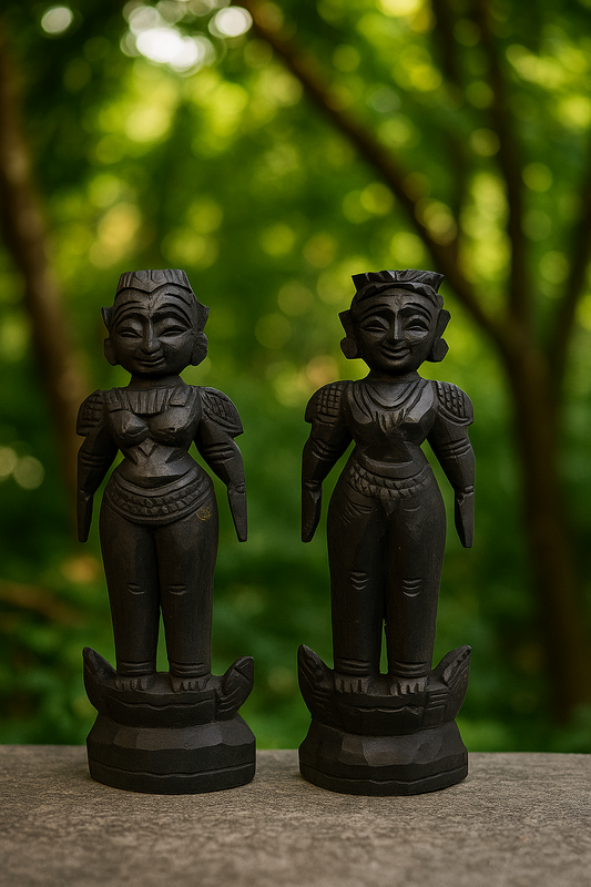 HITHA HANDCRAFTED WOODEN MARRAPACHI BOMMAI- THE ETERNAL COUPLE
