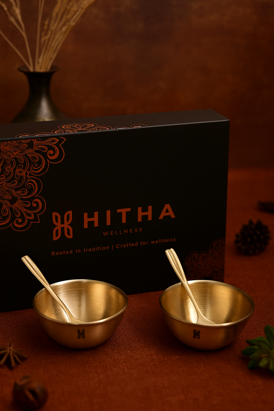 THE BHOGINI CUPS AND SPOON GIFT BOX SET OF 2