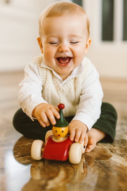 HITHA HAND CRAFTED WOODEN CLOWN CAR