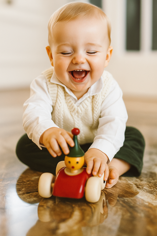HITHA HAND CRAFTED WOODEN CLOWN CAR