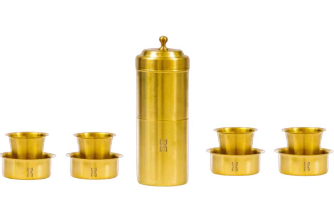 BRASS 9 PIECE COFFEE SET