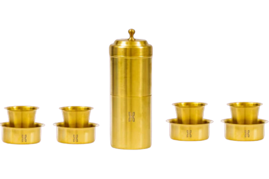 BRASS 9 PIECE COFFEE SET