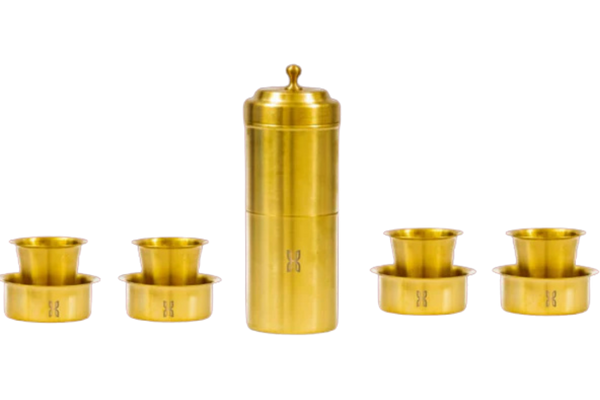 BRASS 9 PIECE COFFEE SET