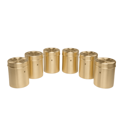 BRASS DHRUVA DEEP DABBA 750 ML-SET OF 6