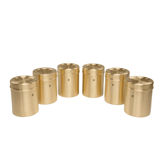 BRASS DHRUVA DEEP DABBA 750 ML-SET OF 6