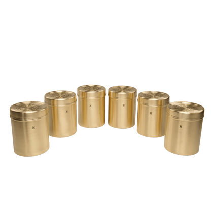 BRASS DHRUVA DEEP DABBA 950 ML-SET OF 6
