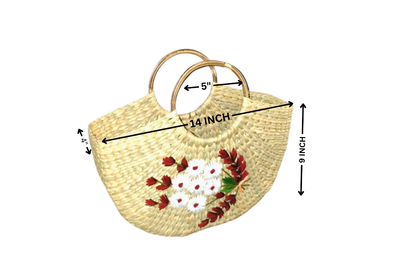 HITHA SEAGRASS HANDWOVEN -HALF MOON BAG