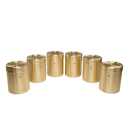 BRASS DHRUVA DEEP DABBA 1250 ML-SET OF 6
