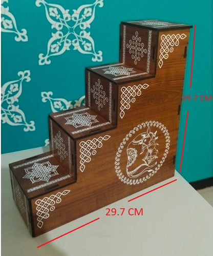 Wooden 4-Step Table Stand