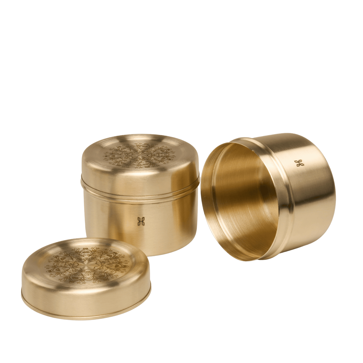 BRASS REYNA SNACK DABBA 480 ML -SET OF 2