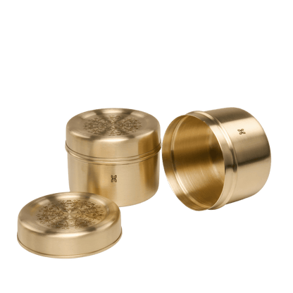 BRASS REYNA SNACK DABBA 480 ML -SET OF 2