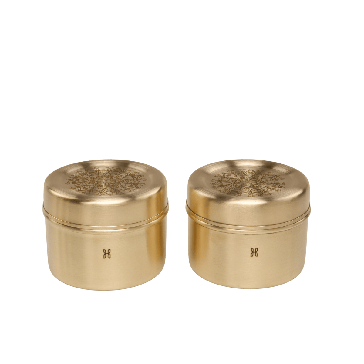 BRASS REYNA SNACK DABBA 480 ML -SET OF 2