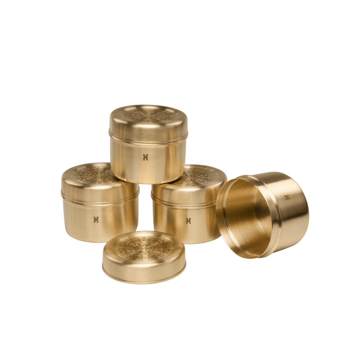 BRASS REYNA  SNACK DABBA 950 ML-SET OF 4