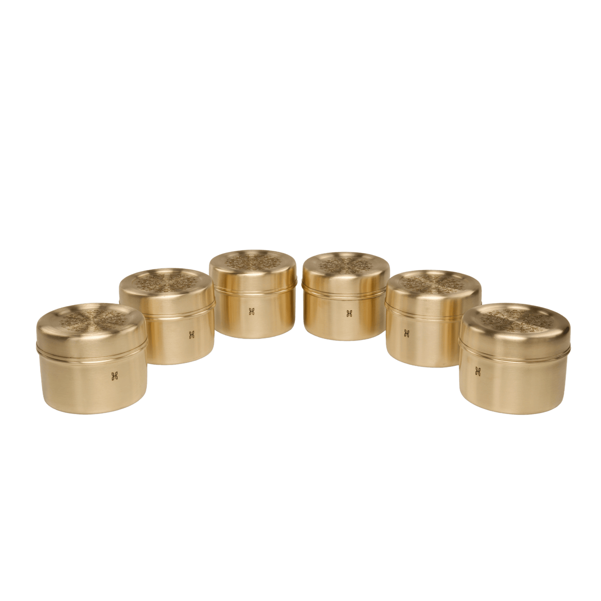 BRASS REYNA  SNACK DABBA 950 ML-SET OF 6