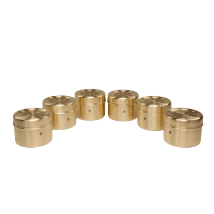 BRASS REYNA  SNACK DABBA 950 ML-SET OF 6