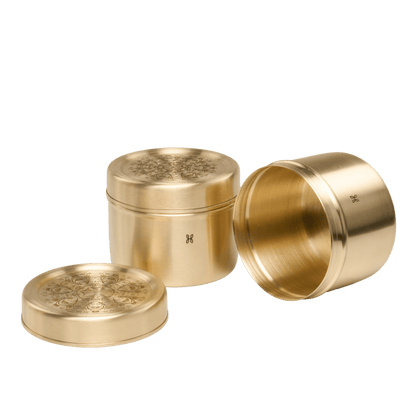 BRASS REYNA  SNACK DABBA 700 ML-SET OF 2