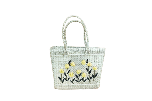 HITHA  SEAGRASS HANDWOVEN-FLORAL BASKET