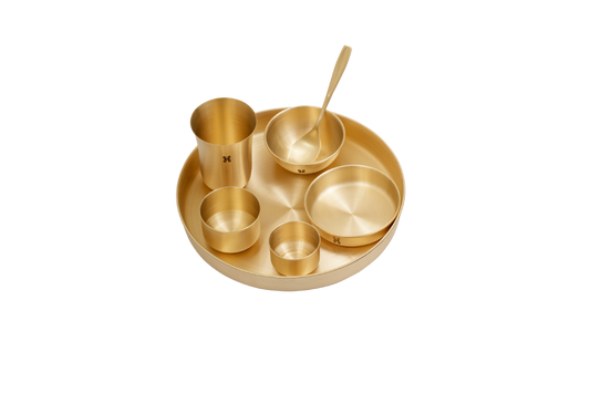 BRASS DINNER SET - 7 PIECE SET
