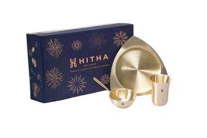 BRASS DINNER SET GIFT BOX SET OF 4