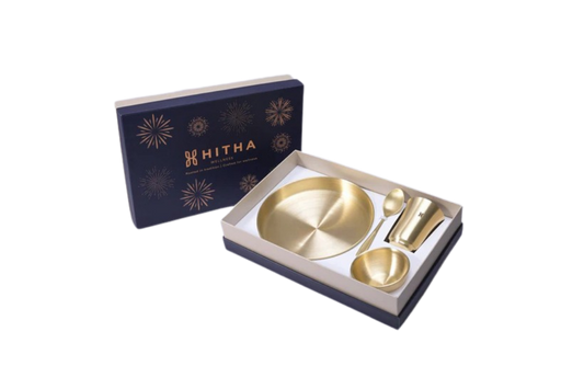 BRASS DINNER SET GIFT BOX SET OF 4