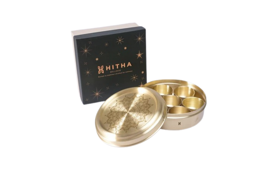 BRASS MASALA DABBA GIFT BOX SET 2
