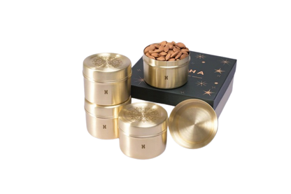 BRASS REYNA GIFT BOXES SET OF 4