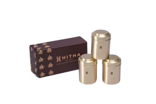 BRASS SAANVI STORAGE GIFT BOX SET OF 3