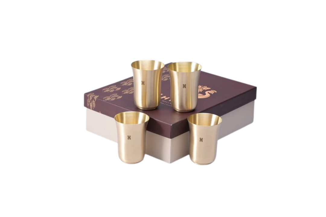 BRASS TARASHA TUMBLER GIFT BOX SET OF 4
