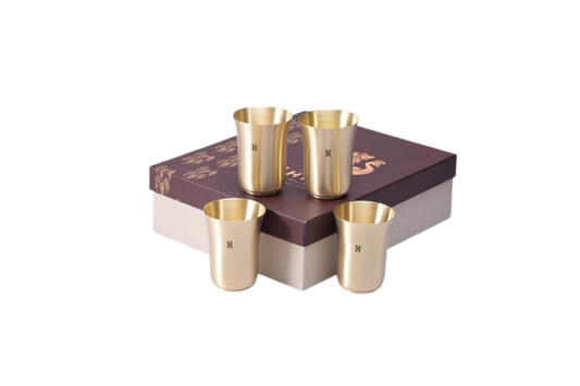 BRASS TARASHA TUMBLER GIFT BOX SET OF 4