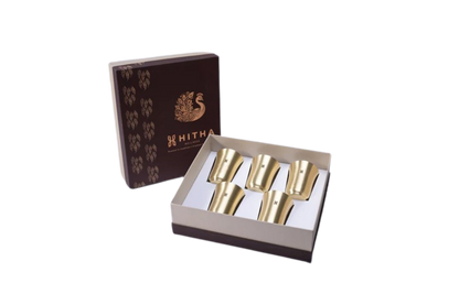 BRASS TARASHA TUMBLER GIFT BOX SET OF 5